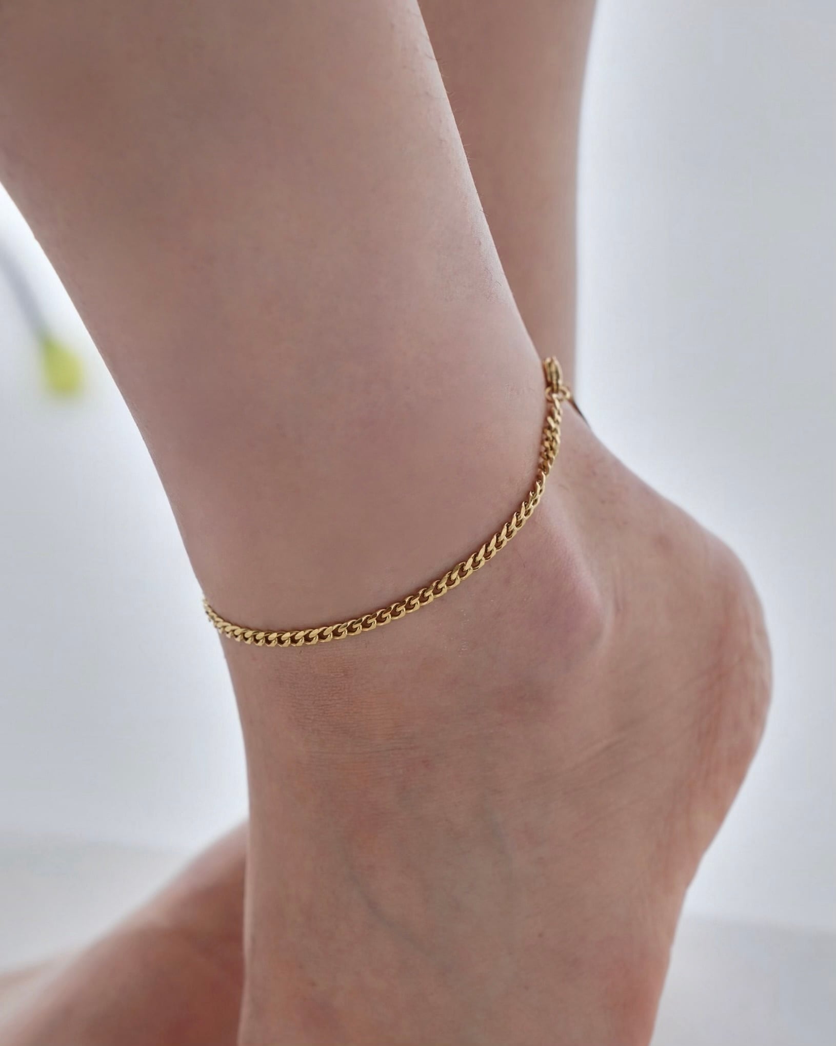 316L Flat link chain anklet［GOLD］#a10 | namuel