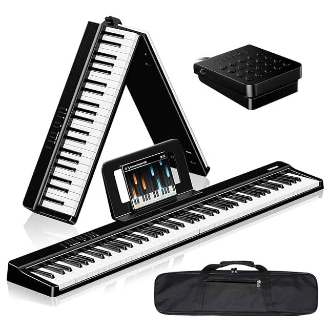 電子ピアノ 88鍵盤 折り畳み式 キーボード タッチレスポンス鍵盤 4