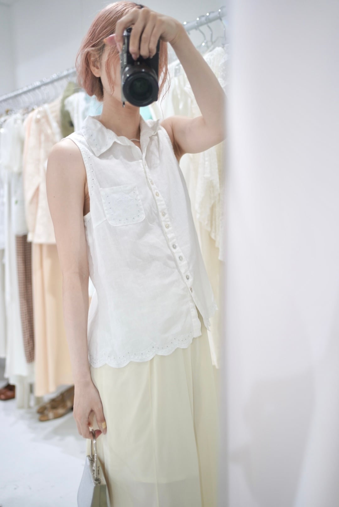 scallop linen shirt