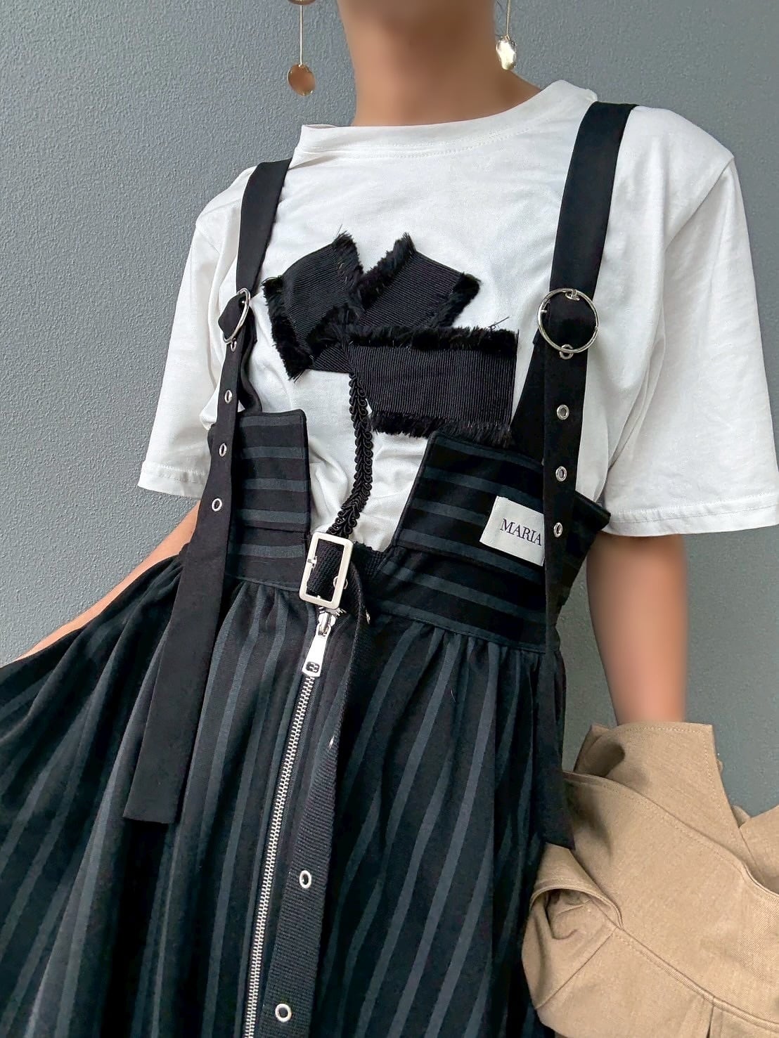 MARIA25AW Pinstripe Jumper skirt | MARIA