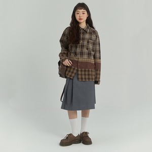 VOUSALME茶色のチェック柄シャツ