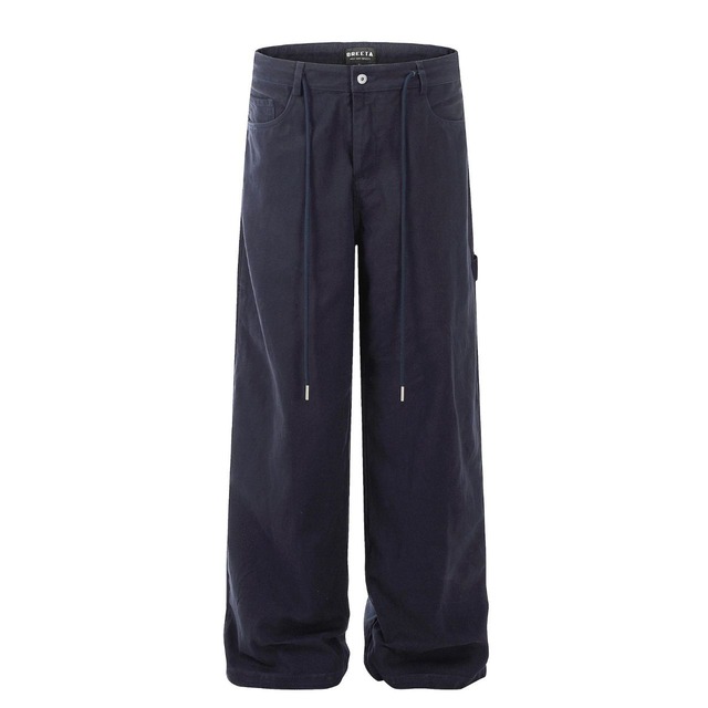 バックロゴカーゴワイドワークパンツ 2col   R00418