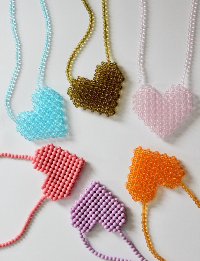 【handmade】beads square bag Heart