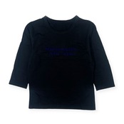 Mademoiselle NON NON マドモアゼルノンノン ロゴデザイン 七分袖 五分袖 Tシャツ L/ブラック