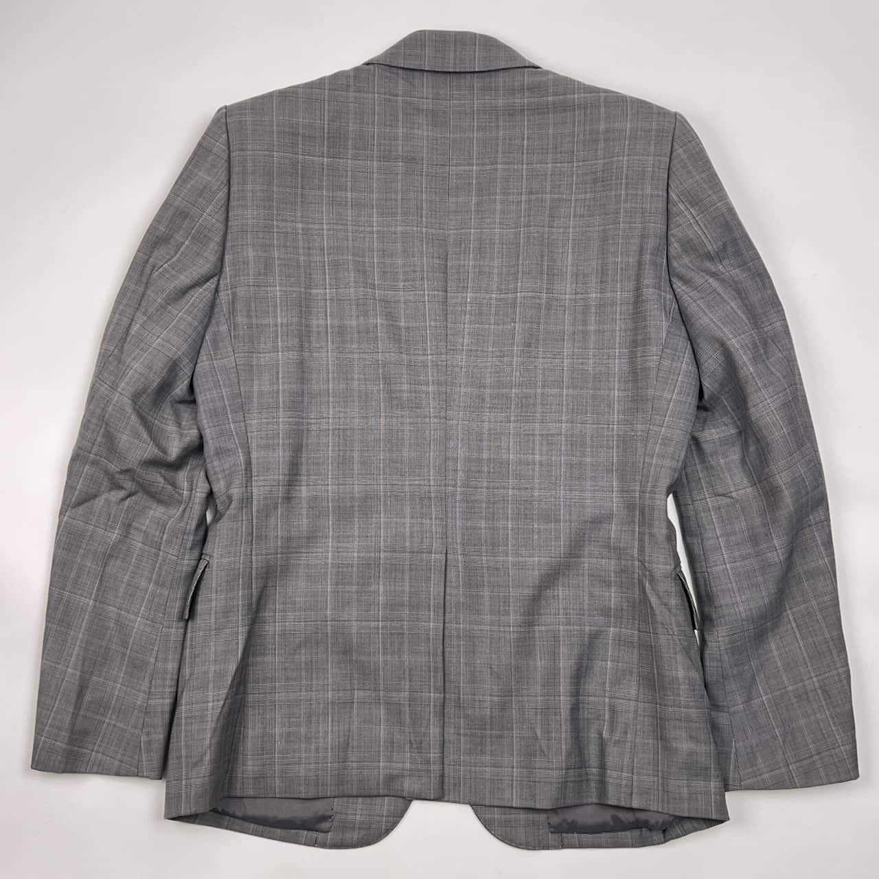 KATHARINE HAMNETT LONDON キャサリン・ハムネット・ロンドン チェック シングル テーラードジャケット S/グレー メンズ