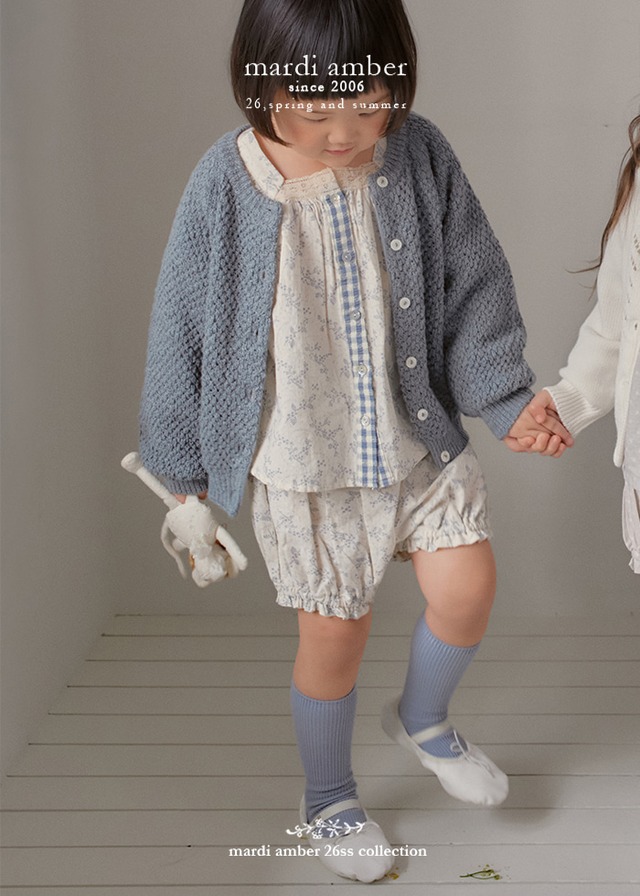 【取寄】mardi amber|slub knit cardigan|スラブニットカーディガン|S-2XL|kids|26 spring