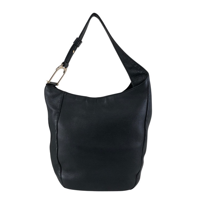 GUCCI グッチ ショルダーバッグ ブラック ロゴ レザー セミショルダーバッグ vintage ヴィンテージ オールド 4wyrtg