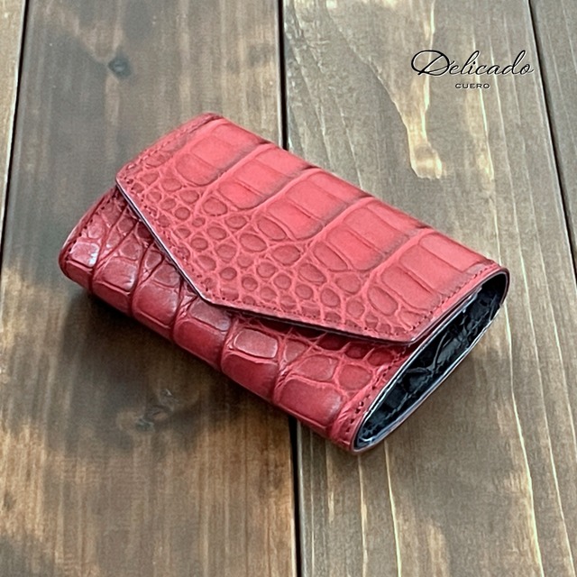 アリゲーター ミニウォレット ダークレッド