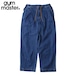 gym master ジムマスター 10oz ストレッチデニム&ツイル ツータックテーパードパンツ メンズ イージーパンツ ゆったり ウエストゴム&紐 G833722 ダークブルー