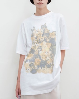 1990s cat multi print T-shirt