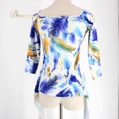 社交ダンス 衣装 AMYDANCE APPAREL エイミーダンス・アパレル トップス カットソー レッスンウェア ブルー系 ホワイト系 イエロー系 オレンジ系 ブラウン系 青 白 イエローブラウン レディース オールシーズン ソシアルダンス 競技ダンス ボールルームダンス エレガント かわいい 上品 大人っぽい きれいめ 華やか