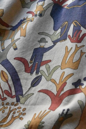 OLD GAP comic pattern women's S/S shirt