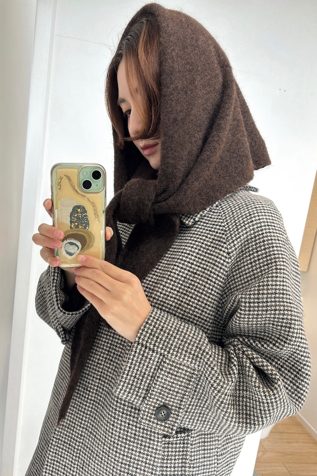 Triangle Knit Shawl トライアングルニットショール Brown