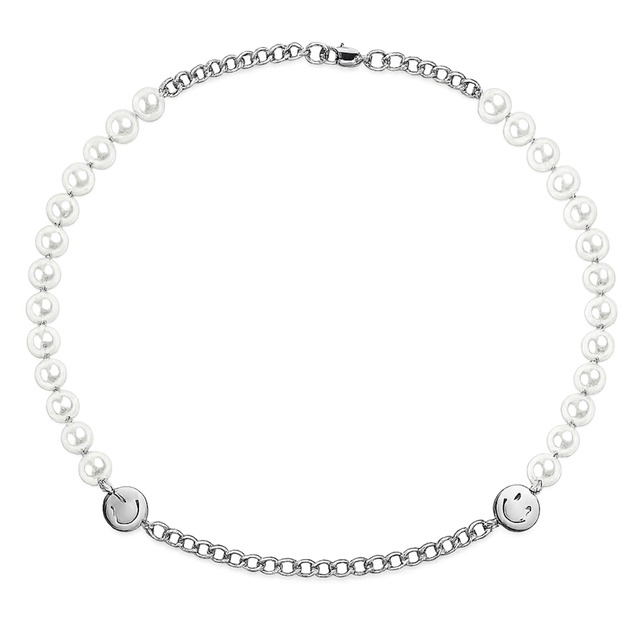 Joy Pearl Chain Necklace（スマイル・シルバー）