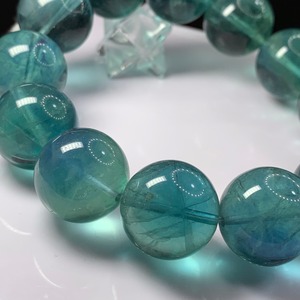 f51大玉ブルーグリーンフローライトブレスレット
