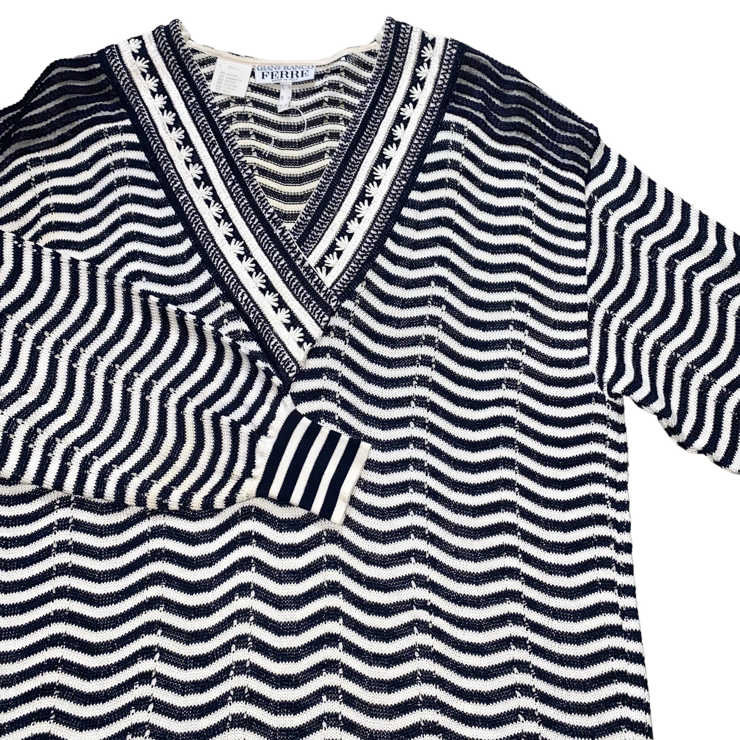 GIANFRANCO FERRE low gauge long knit sweater | NOIR ONLINE GIANFRANCO FERRE low gauge long knit sweater | NOIR ONLINE