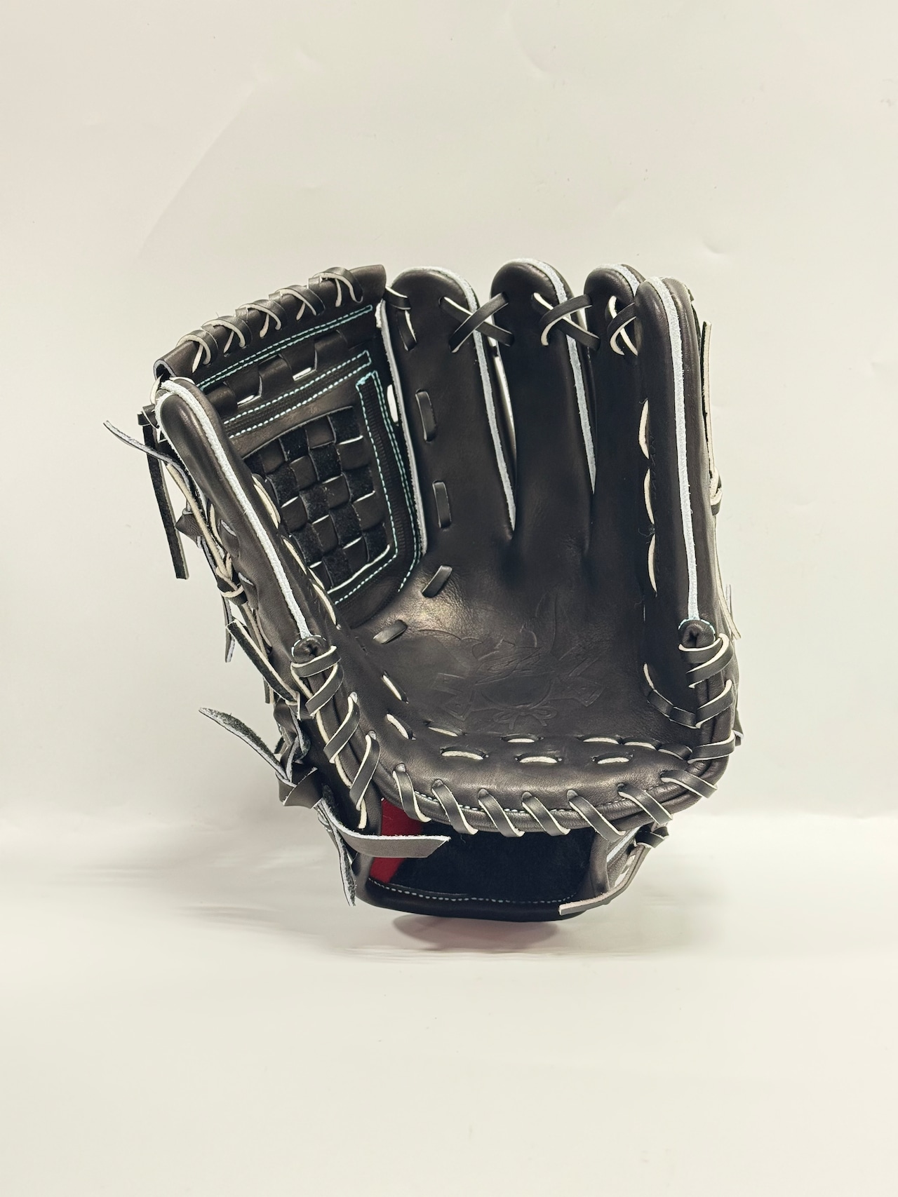 GSーゴリラスポーツ ハイグレードモデル 硬式グローブ 右投げ用 サムライ型 STブラック×ブラック Tブルーステッチ・画像7