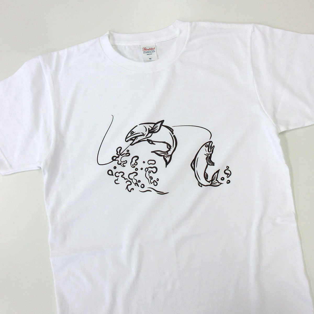 選べるデザイン 鮎 友釣り 線画 アユ Tシャツ rf23 半袖・長袖 渓流釣り フィッシング 釣り好き 釣り人 誕生日 父の日 敬老の日 ギフト プレゼント