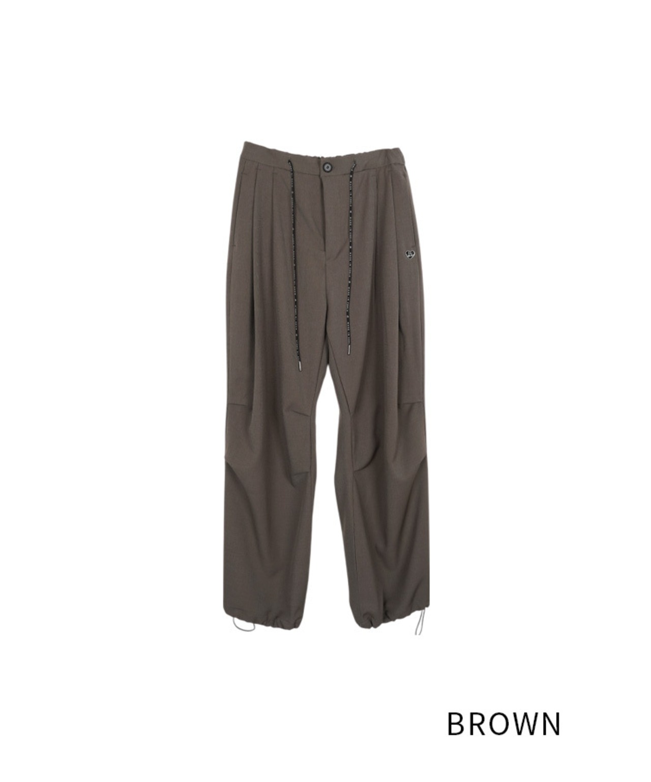 ウエストドローストリングワイドパンツ (BROWN)　CQ-47024