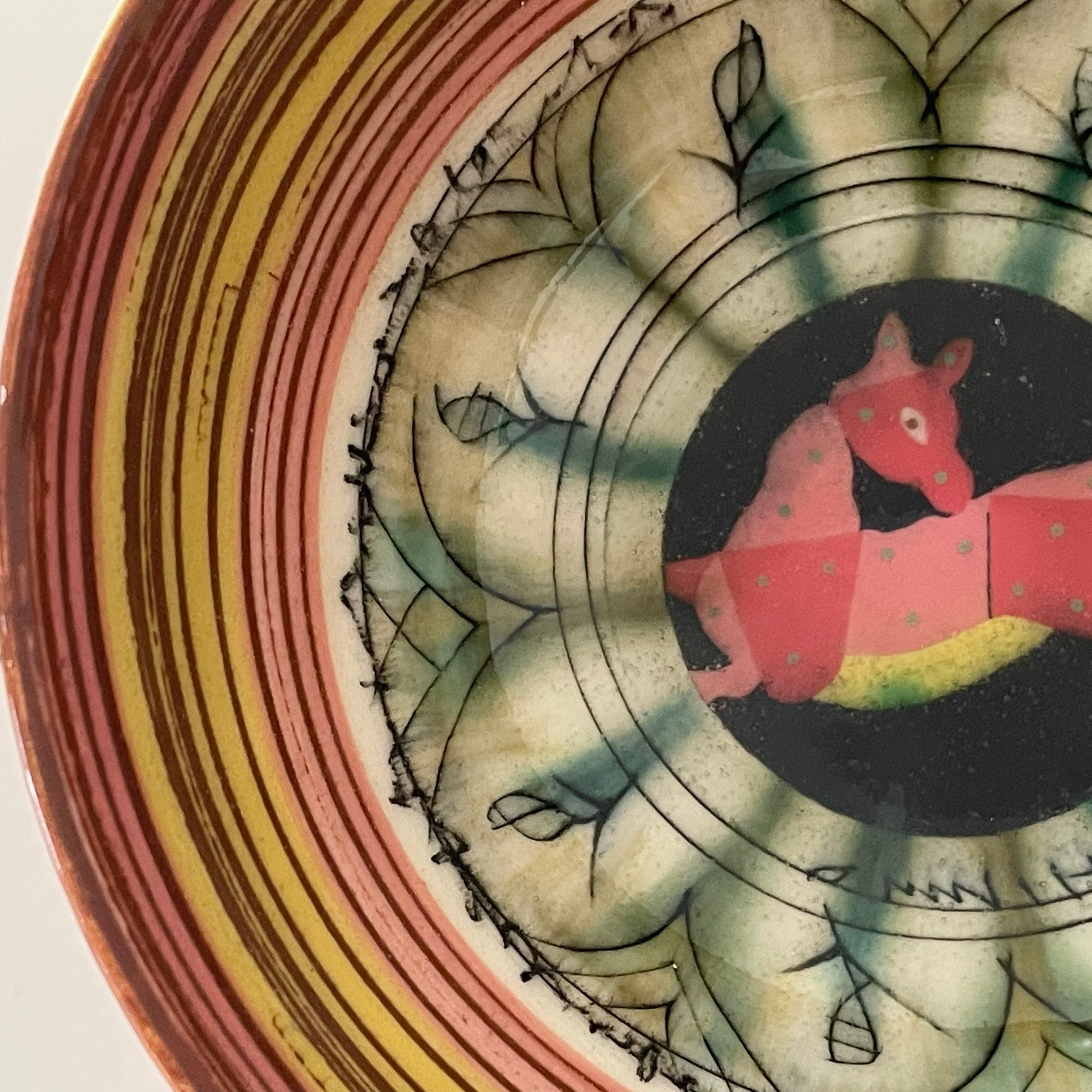 下 和弘 作 色絵釉彩碗 (pink) | AAOアートセレクション