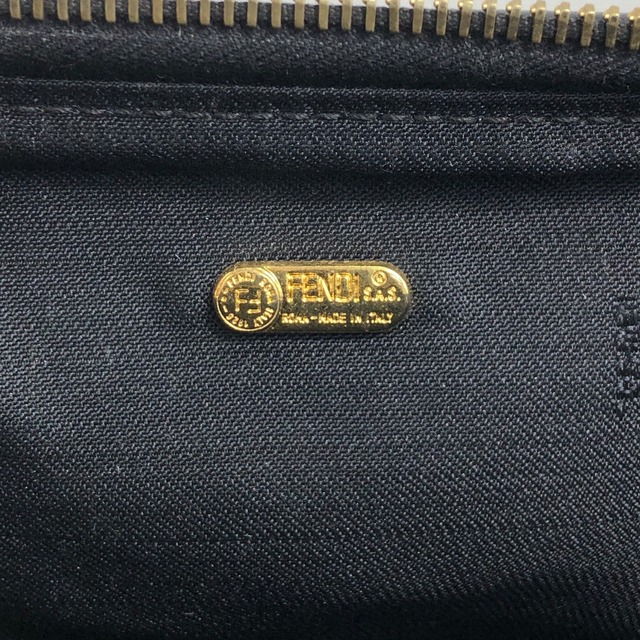 FENDI フェンディ ぺカン ショルダーバッグ ブラック FFロゴ PVCレザー 2WAY vintage ヴィンテージ オールド 6ymrwc