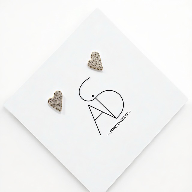 HEART SHINE CRYSTAL 18K コーティングキャッチピアス