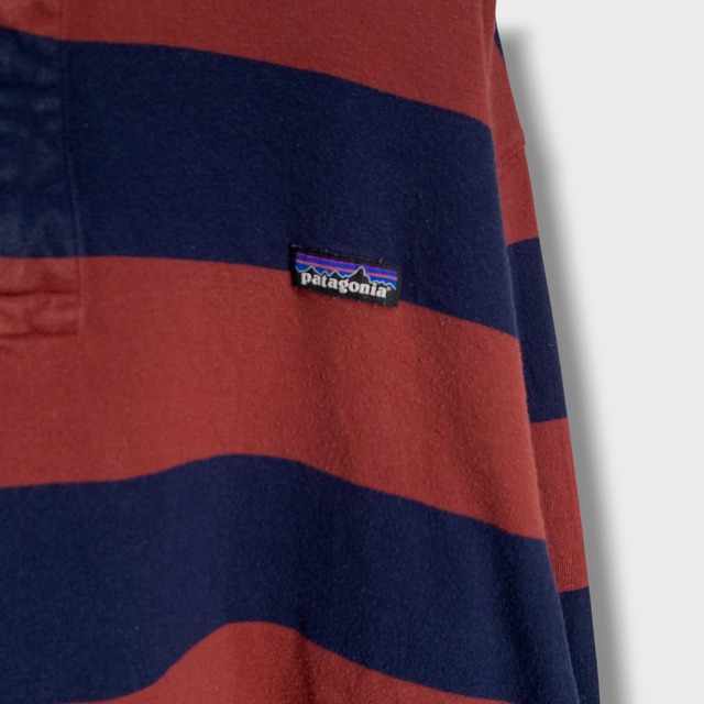 patagonia パタゴニア　ボーダー柄ラガーシャツ　太ボーダー　エンジ　XL