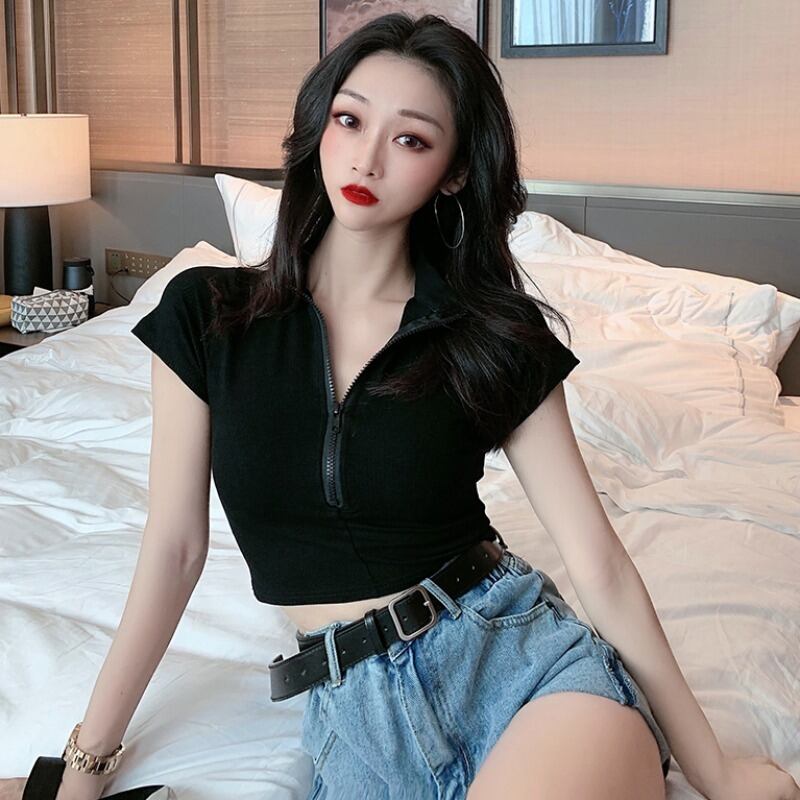 サマーショートカラースリムTシャツ トップス 夏物 ハンチェンe69727807515