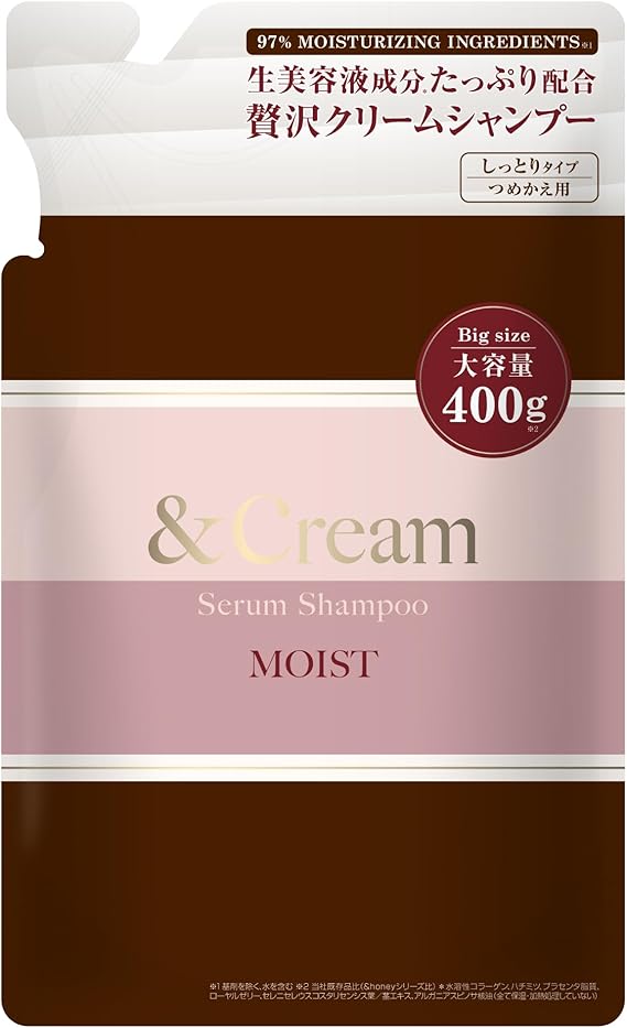 u*f様 クリームシャンプー 400g 詰め替え用 &Cream (アンドクリーム) モイスト セラム シャンプー 詰め替え 400g