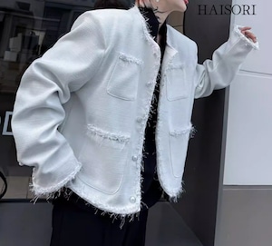 ホワイトフリンジ・アクセント・モードジャケット