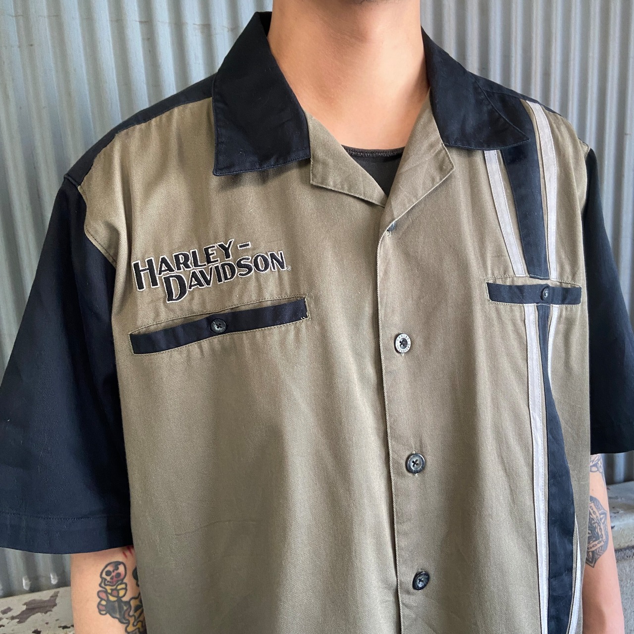 Harley-Davidson ハーレーダビッドソン バックロゴ刺繍 ワッペン 半袖 