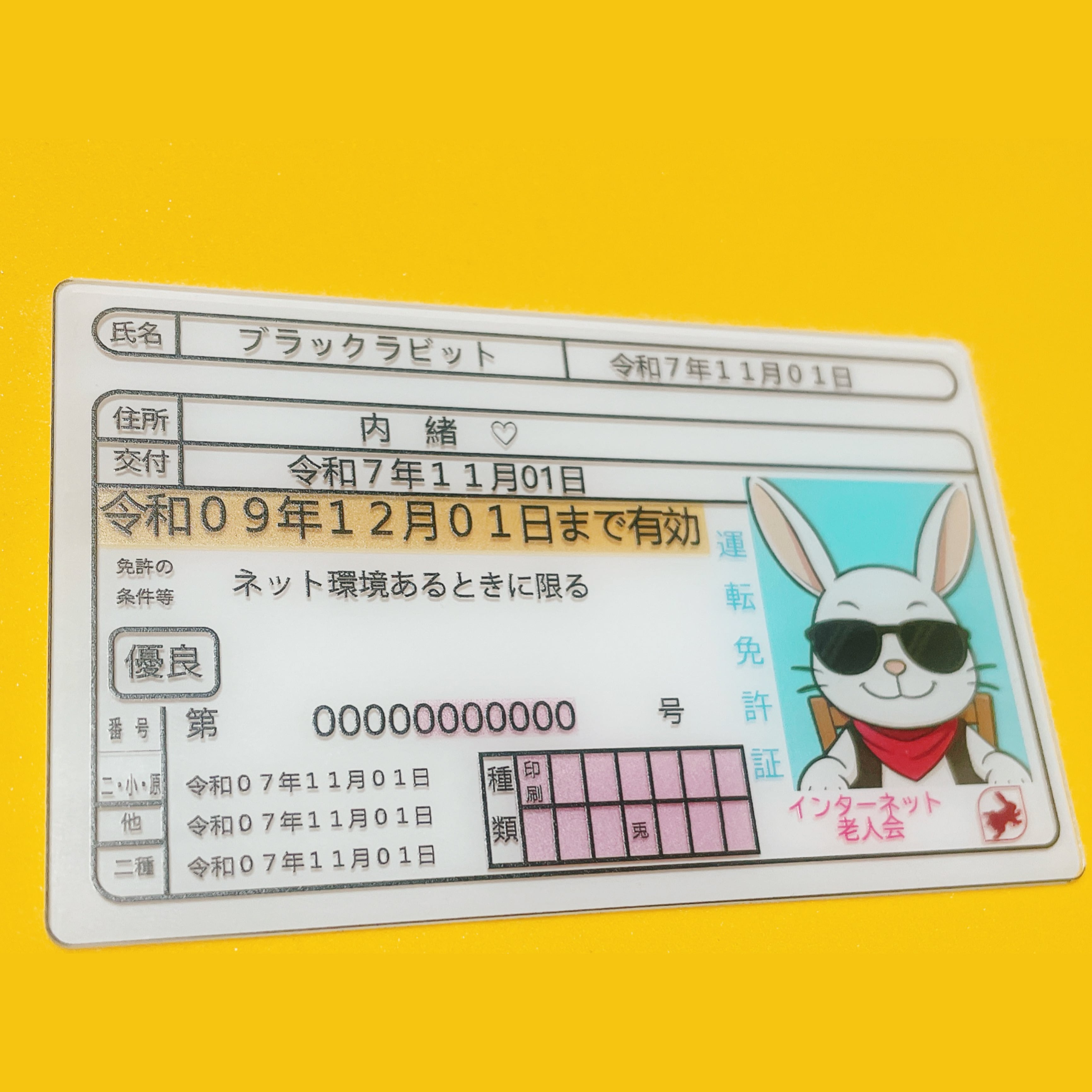 完全オーダー】オリジナル ネット運転免許証カード｜推し活