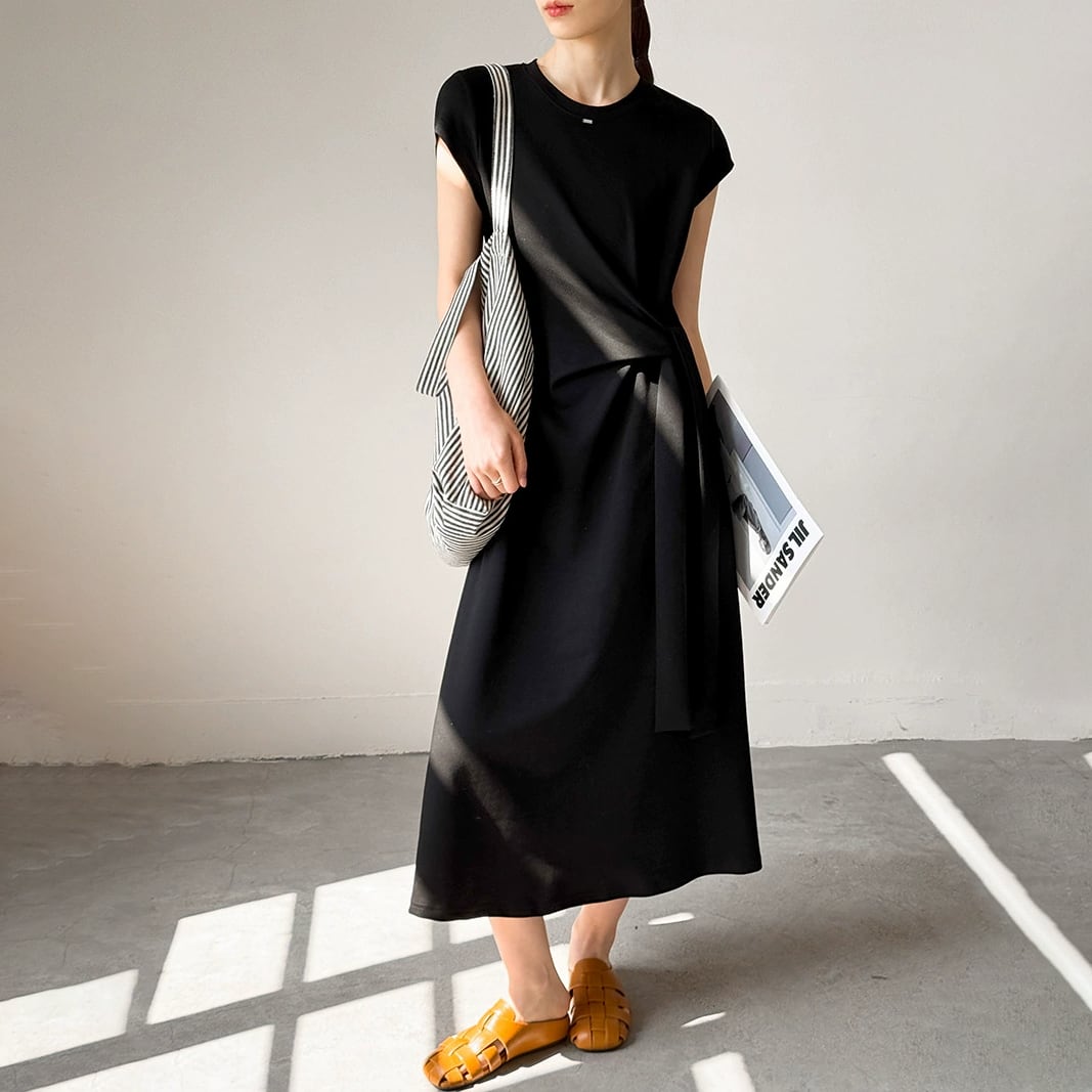 side tie one-piece & stripe bag set 14554