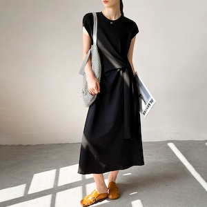 side tie one-piece & stripe bag set 14554