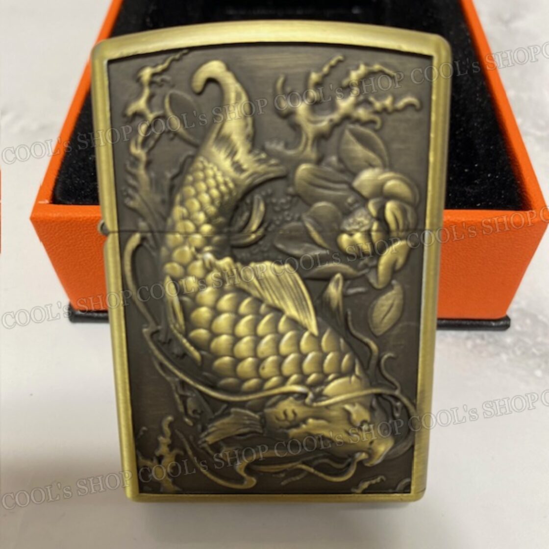 Zippo 春山 鯉 手彫り 売り込み