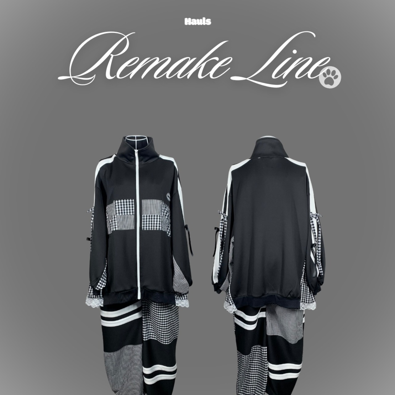 Hauls Remake Tracksuit setup (BLACK) | Hauls.teemstore