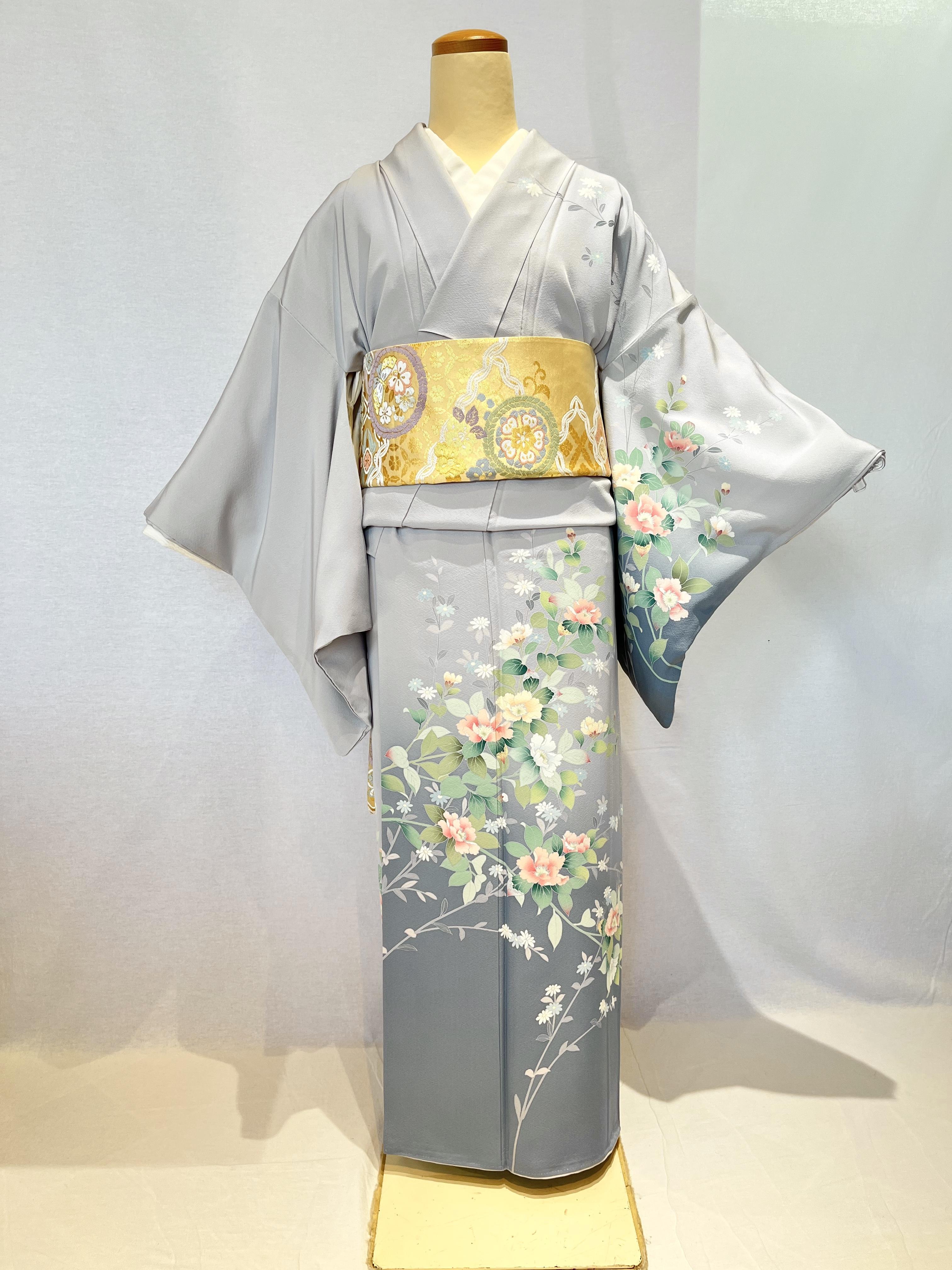 2074 加賀友禅訪問着 袷単品 Kaga Yuzen Houmongi(lined kimono 