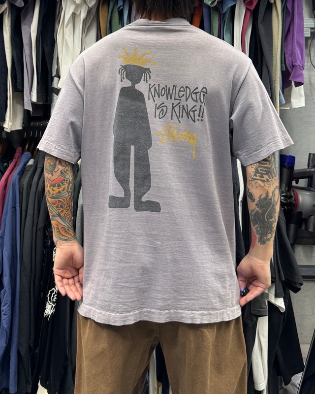 【Special!!】90’s old stussy Shadow Man Design Tee “黒タグ” “シャドーマン” “Knowledge is King!!”【高円寺本店】