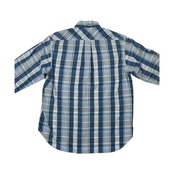 TARAS BOULBA タラスブルバ チェック柄 両胸ポケット 長袖シャツ L /ブルー水色系/メンズ/アウトドア/アシックス/日本製/薄手
