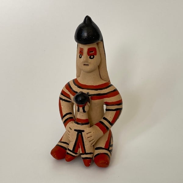 ブラジル カラジャ族 民芸品 陶器製 郷土玩具 人形 4f0ddaa32e3d44e10d514bf3559109