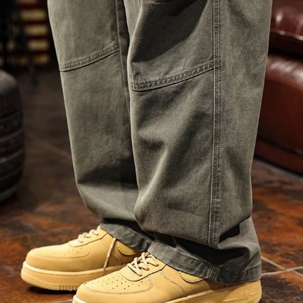 Flap Pocket Cargo Pants with Belt Loops, ◇2color H0825