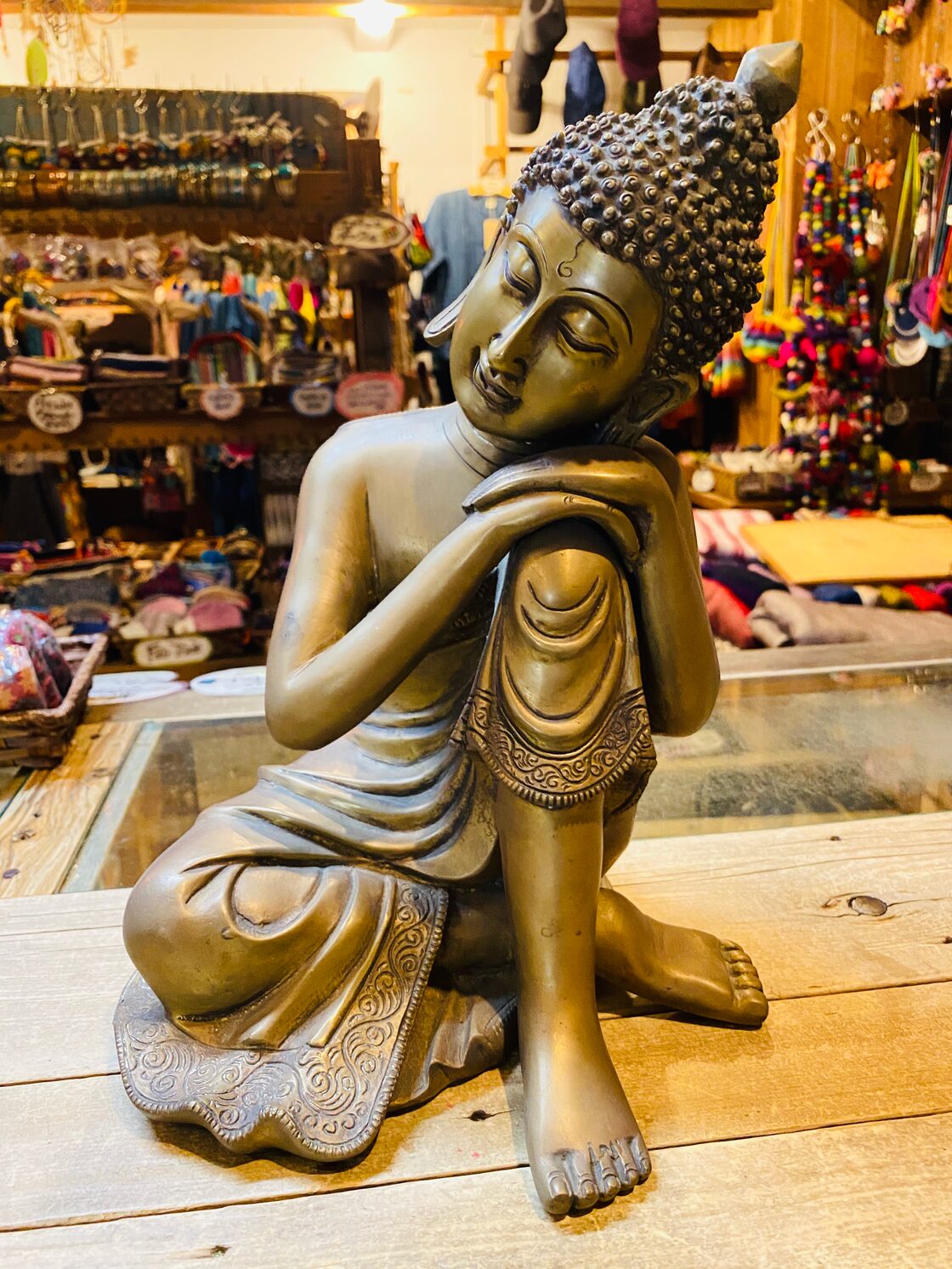 リラックスブッダ像【釈迦如来】ブッダ 仏陀 仏像 H約29.5cm 真鍮製 