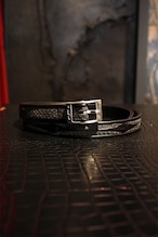 Item No.0061：Rizard Head×Bill Wall Leather SAMURAI Collection Limited Nallow Belt PLAIN　［SE-SHU］-雪舟 【World Ltd 20pcs】