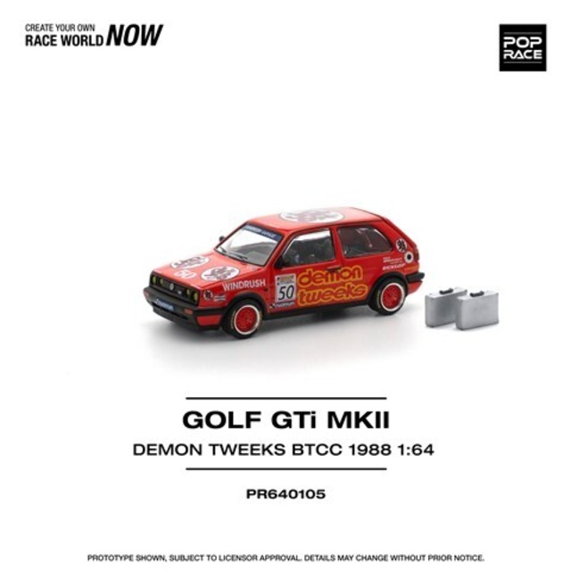 POP RACE（ポップレース）   1/64 GOLF GTI MkII - TEAM DEMON TWEEKS BTCC 1988     PR640105