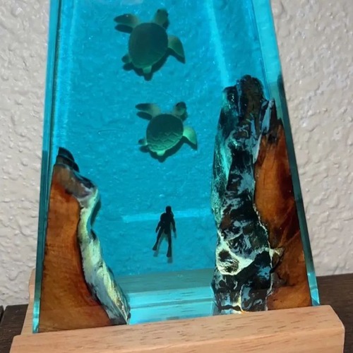 海底ダイバーランプ ベッドサイドランプ レジンランプ ダイバーナイトライト 樹脂ランプ ナイトライト