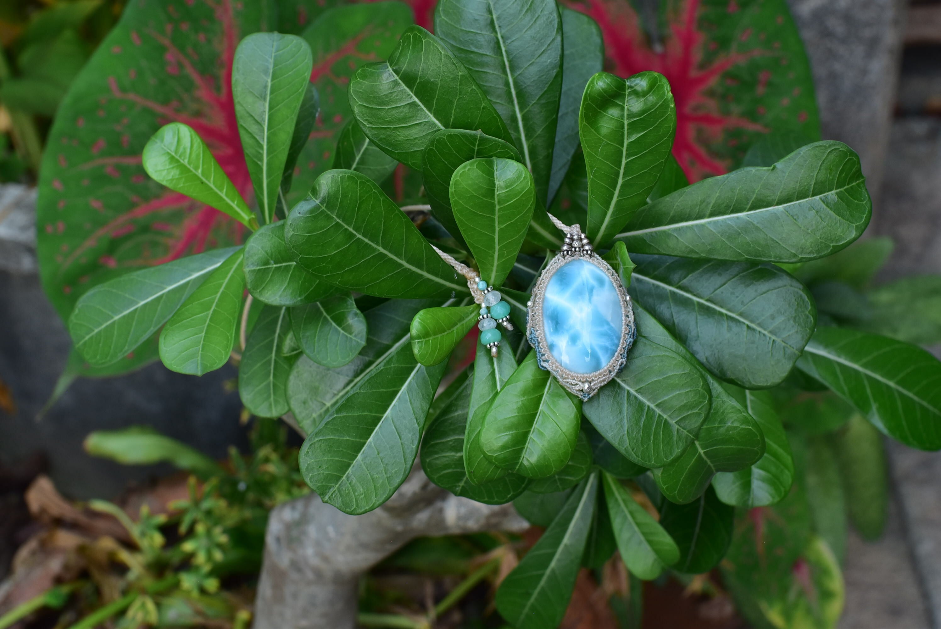 透明感☆大粒☆ラリマー マクラメペンダント lari036 | Funky garuda