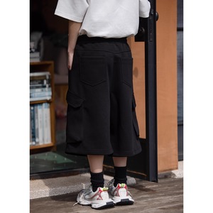 Wide leg cargo sweat shorts 0974