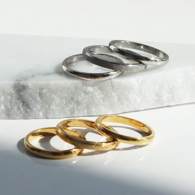 ネコポス便】リング 金属アレルギー対応 3本セット リング ステンレス