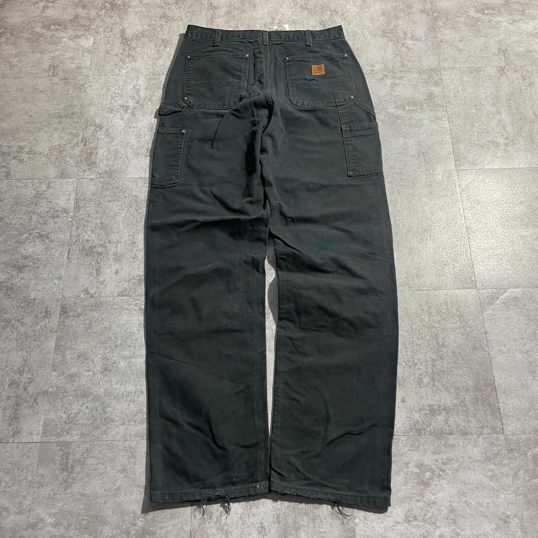 00s ブラック ダブルニー Carhartt B136 BLK 34×36 | ib2