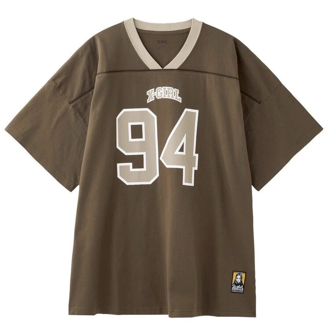 【X-girl】NUMBERING S/S BIG TEE DRESS / BROWN【エックスガール】